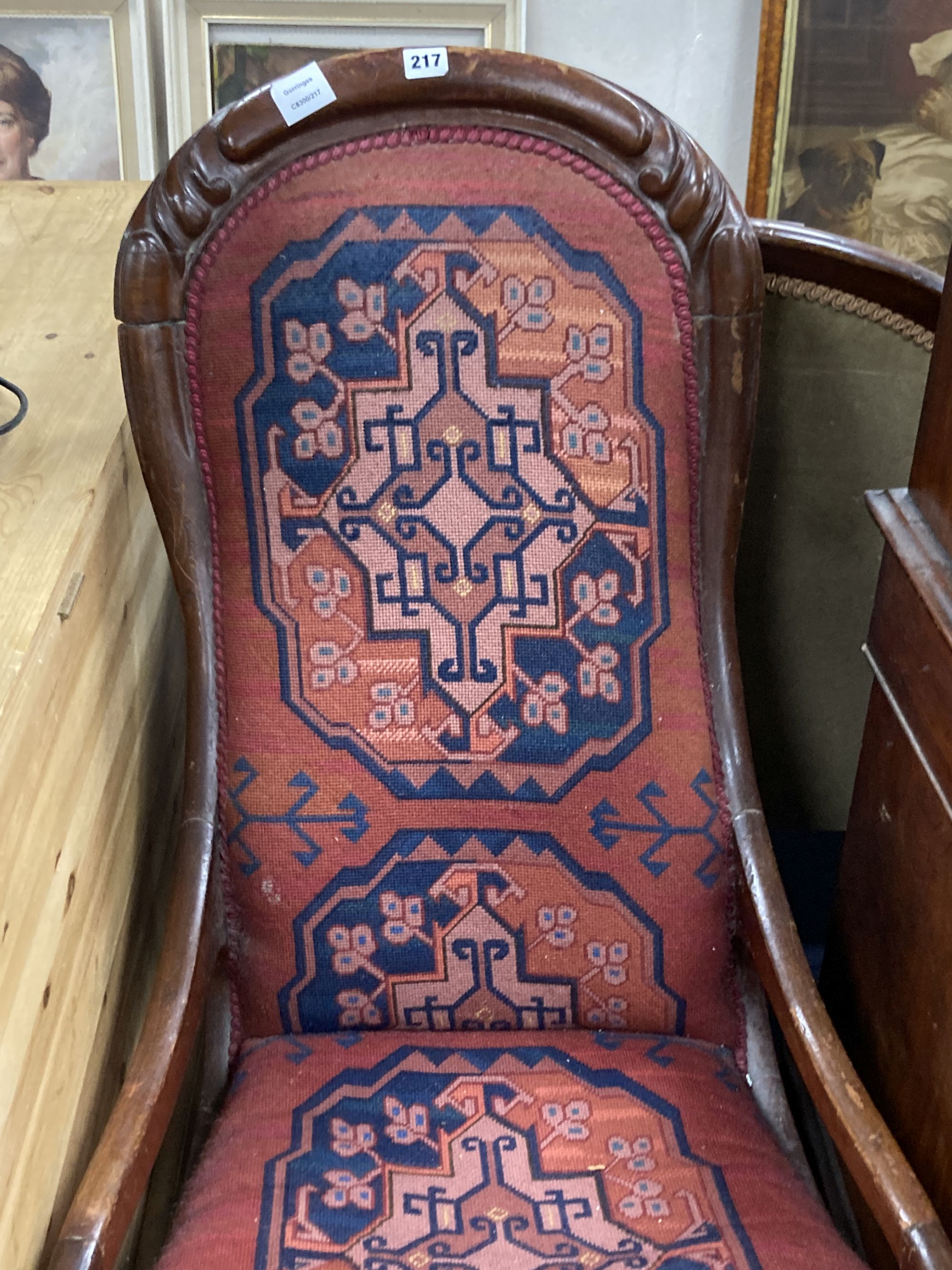 A 19th century Continental rocking chair
